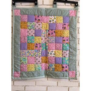 Hand Made Machine Quilted Easter Wall Hanging 31" X 34" w/Loops for Dowel